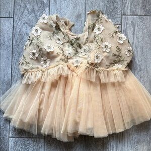 before & ever -Floral Embroidered Tulle Dress
